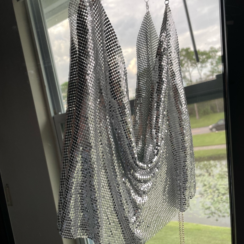 Sexy front metallic top